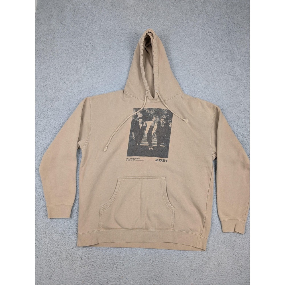Jonas Brothers Hoodie Mens XL‎ Tan The Remember This Tour 2021 Fleece Sweatshirt